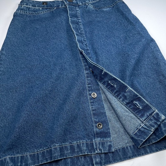 Vintage S.C. Surplus Midi Denim Jean Skirt Womens 7/8 A-Line Retro Teacher Skirt - Picture 7 of 8